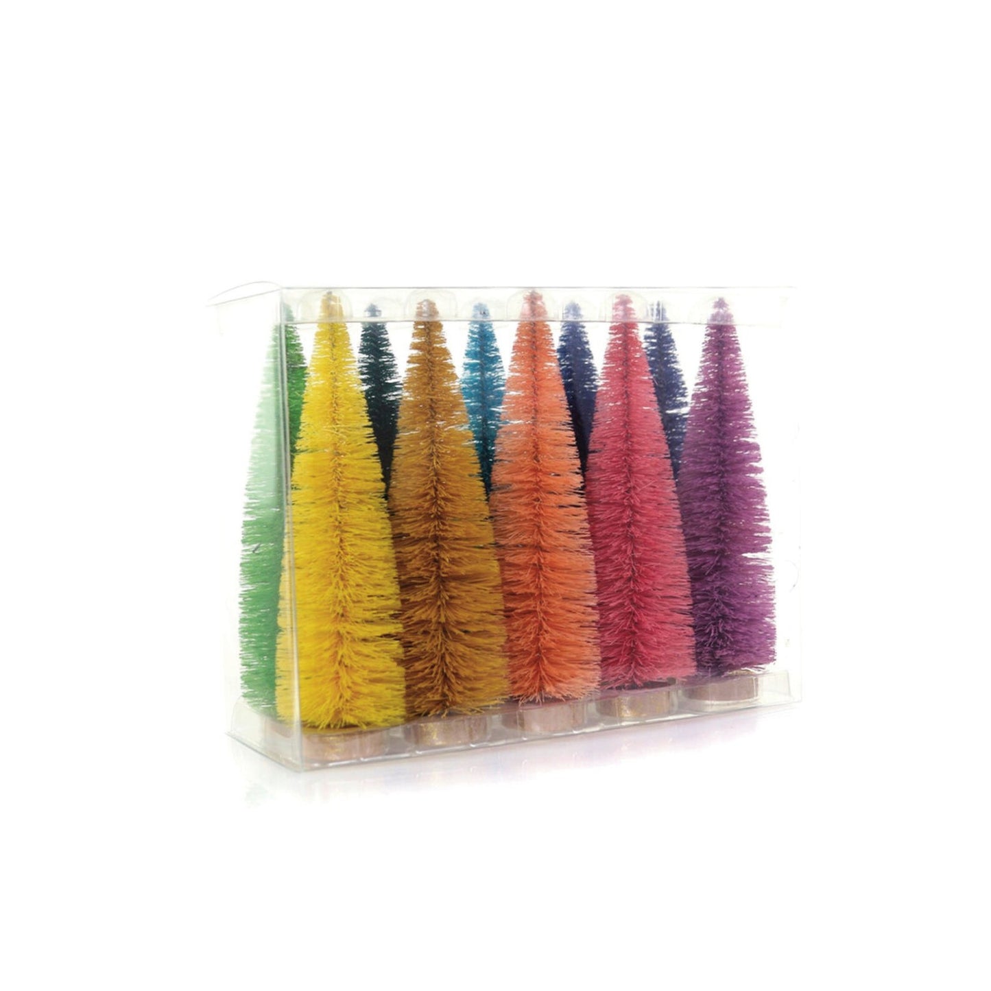 Multicolor Short-Stem Bottlebrush Trees Set of 10