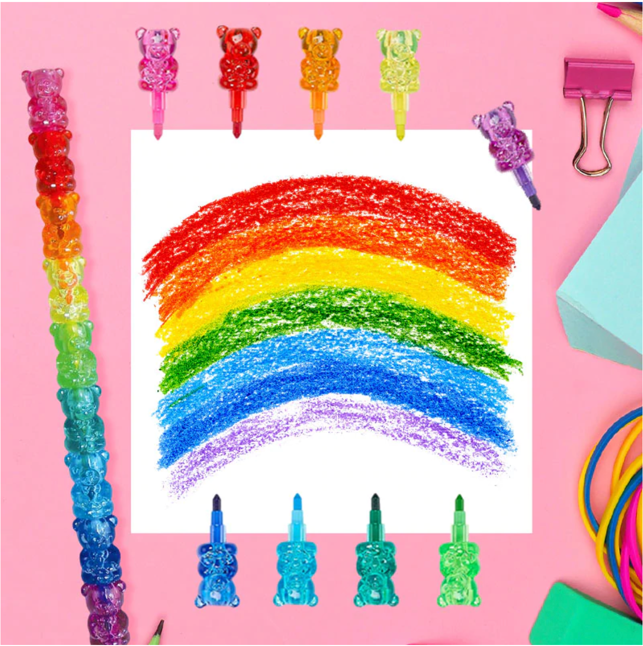 bear party favor stacking crayons