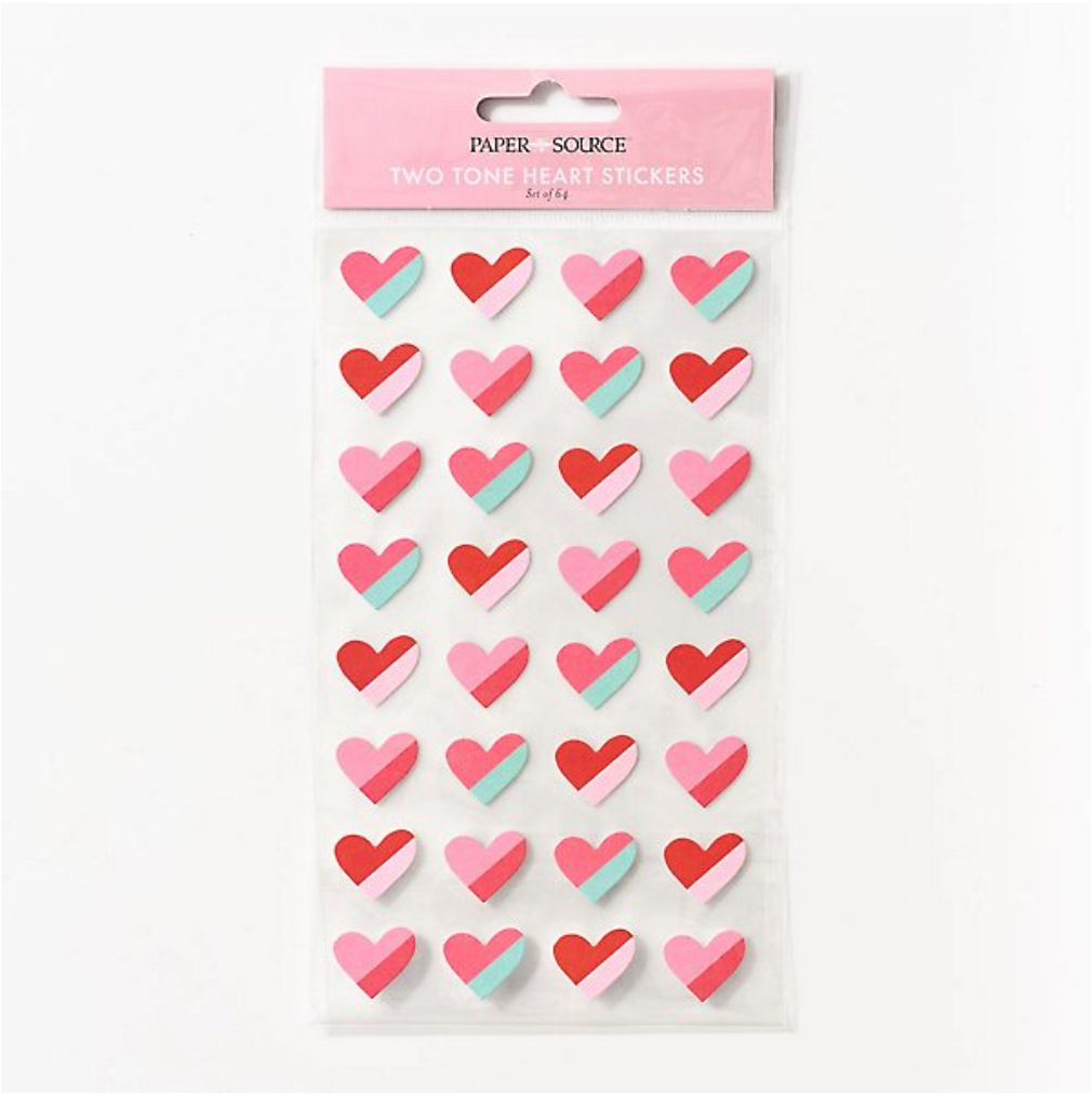 Two Tone Heart Stickers