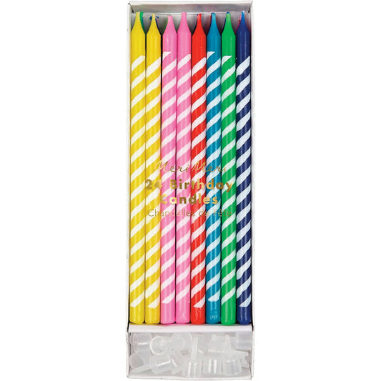 Rainbow Stripe Birthday Candles