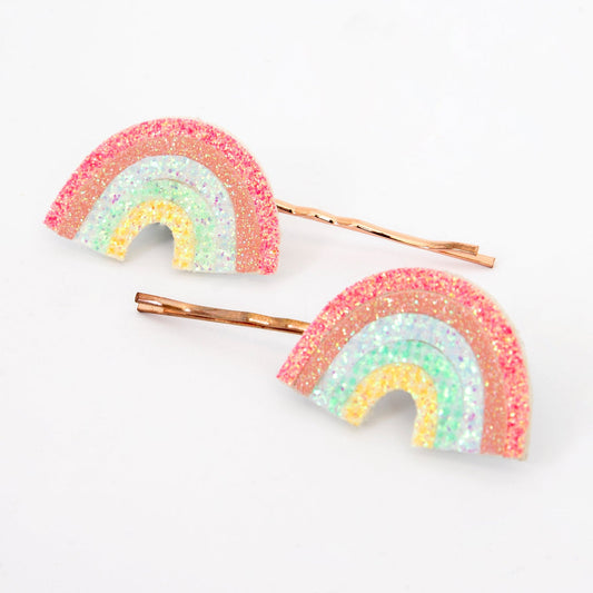 Glitter Rainbow Hair Clips