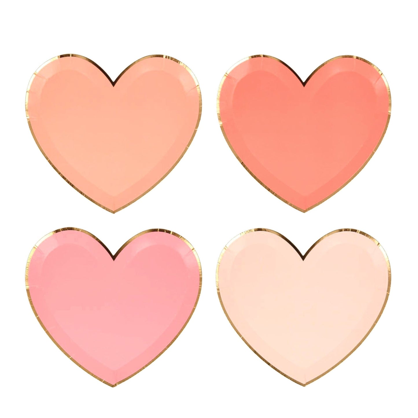 assorted pink heart shaped plates