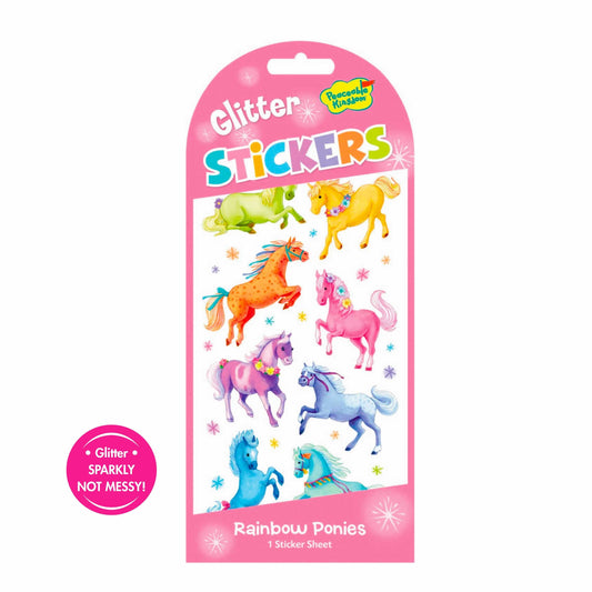 Rainbow Ponies Glitter Stickers