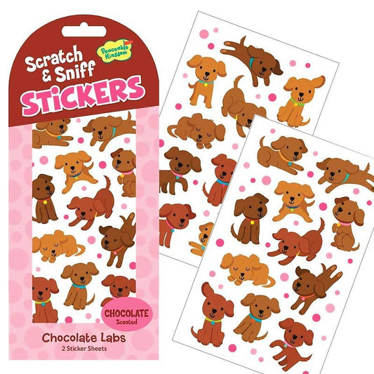 Chocolate Lab Scratch and Sniff Stickers