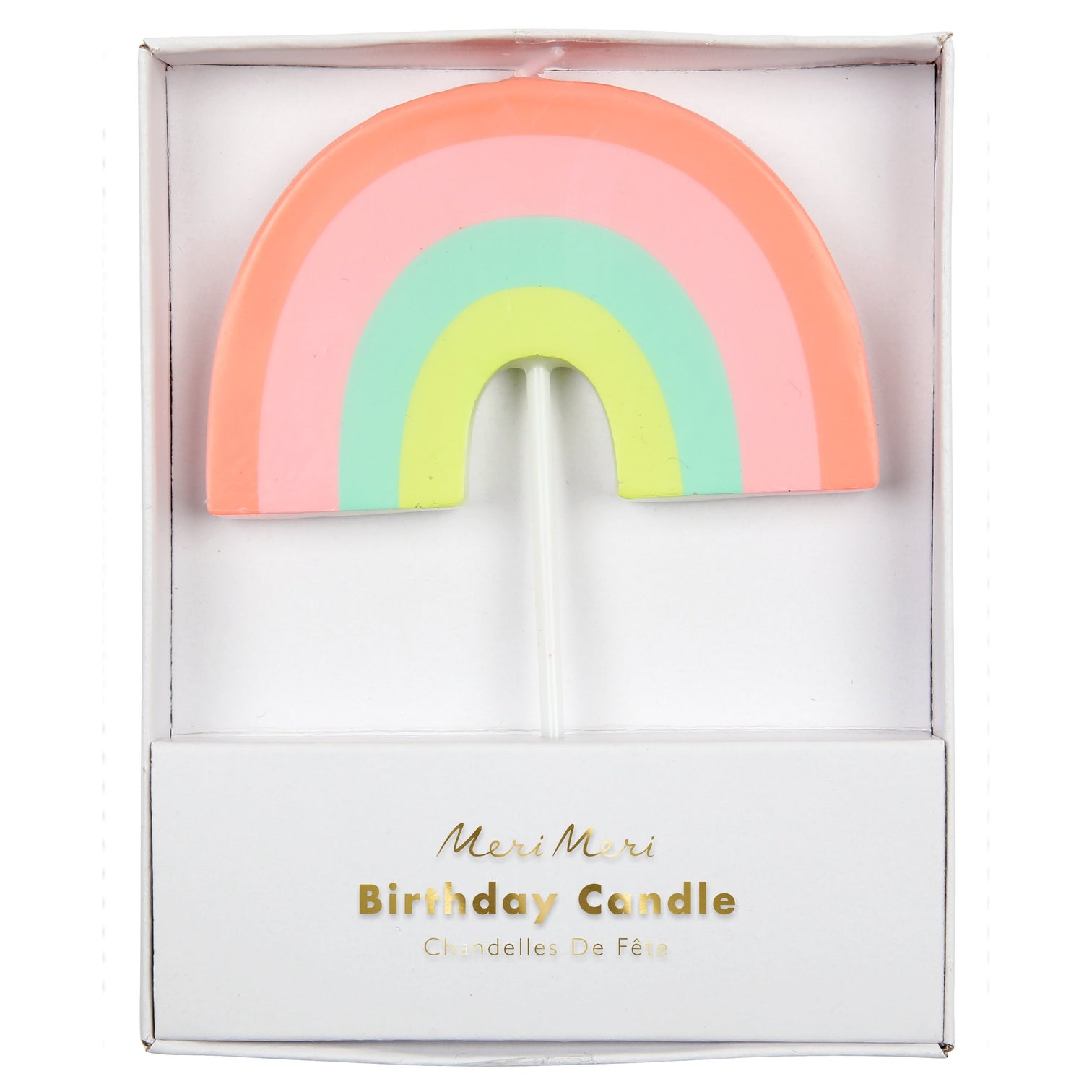 pastel rainbow cake candle