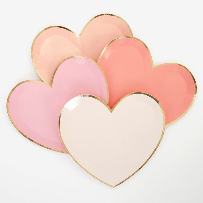 pink heart plates pretty