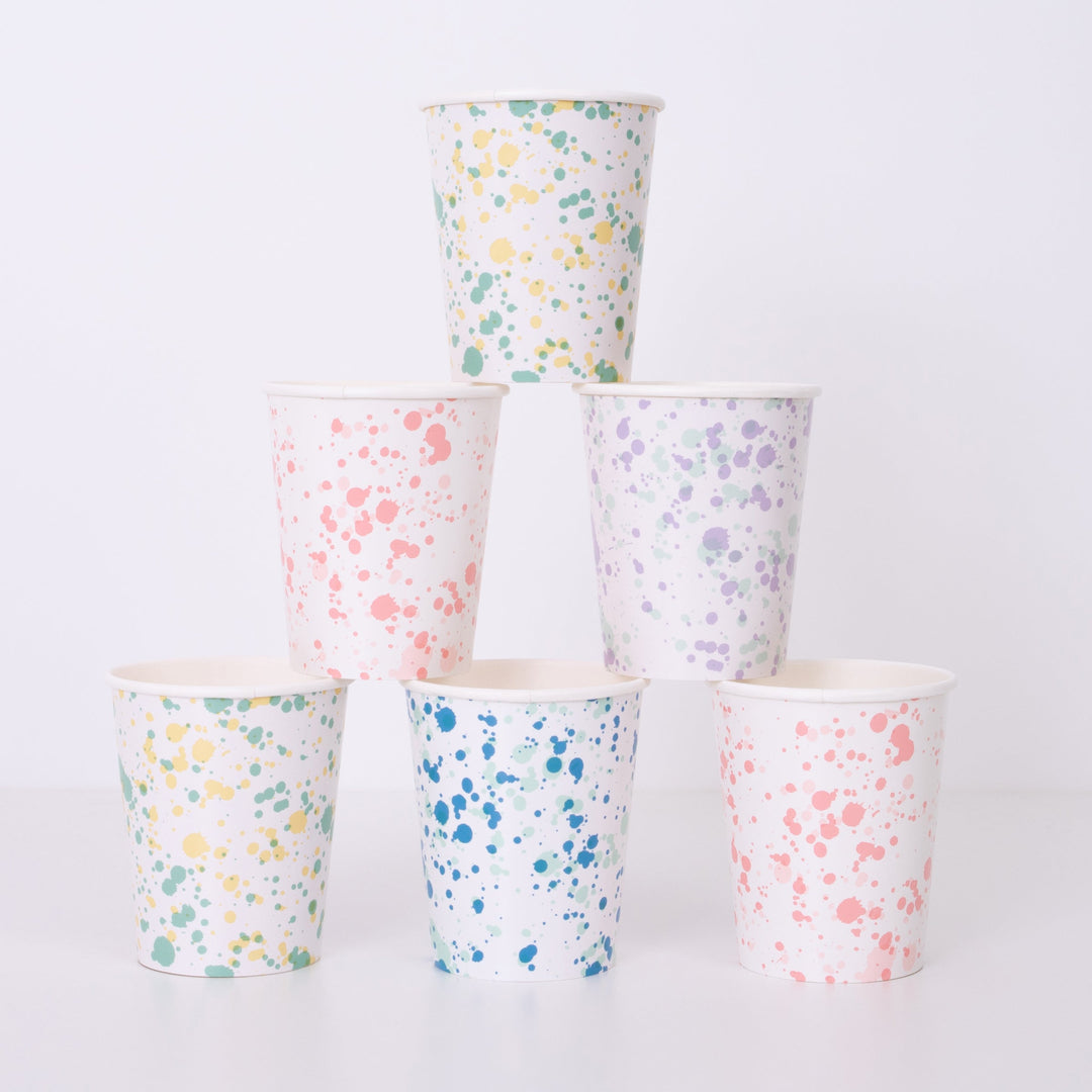 Spongeware Paper Cups Stacked