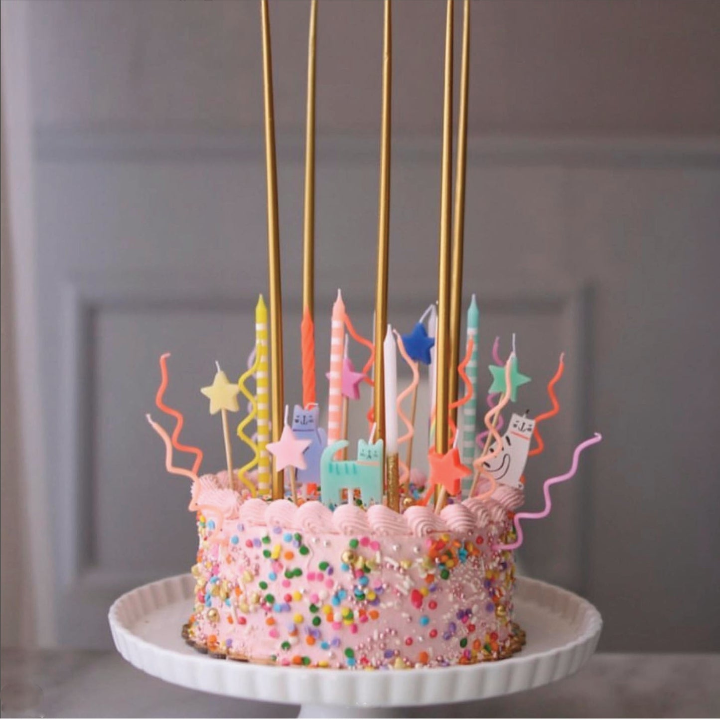 Pastel Stripe Birthday Candles